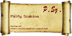 Pálfy Szabina névjegykártya